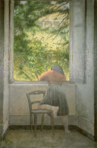 Balthus, Jeune fille à la fenêtre, 1955 | Article on ArtWizard