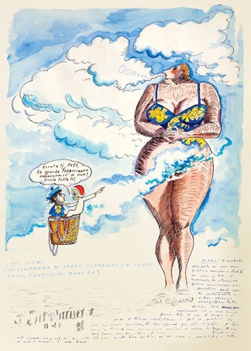 Federico Fellini, A Drawing, 1960-1968