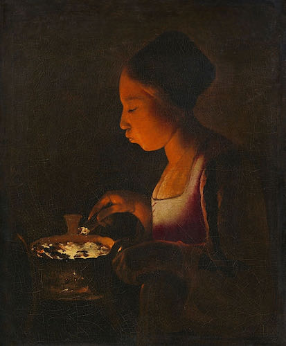 Georges de La Tour, La Fillette au braisier (A Girl Blowing on a Brazier), 1646 -1648  | Article sur ArtWizard