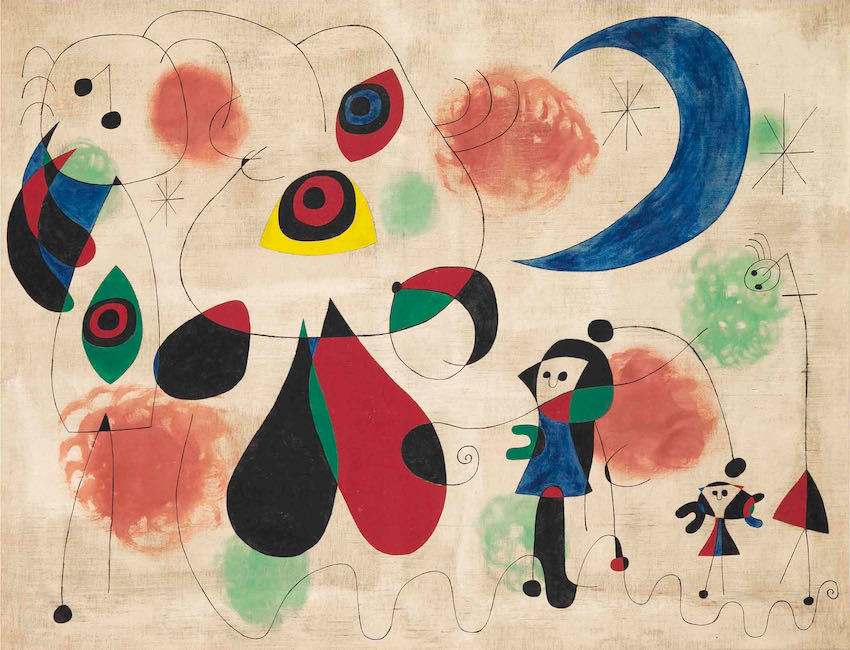 Joan Miro, Painting (Women, Moon, Birds), 1950 | Article on ArtWizard