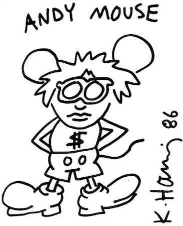 Keith Haring, Andy Mouse (Drowing), 1986 | Article on ArtWizard