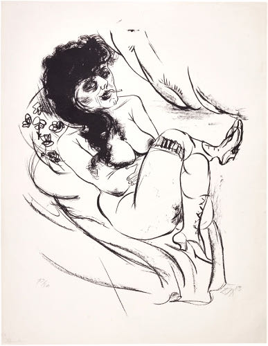 Otto Dix, Recumbent Nude (Woman sitting with Cigarette), 1923 | Article on ArtWizard
