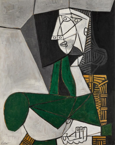 Pablo Picasso, Femme assise en costume vert, 1953 | Article on ArtWizard