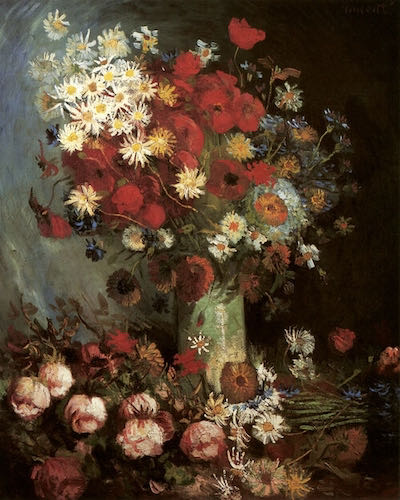 Vincent van Gogh, Vase with Poppies, Daisies, Cornflowers, and Peonies, 1886 | Article on ArtWizard