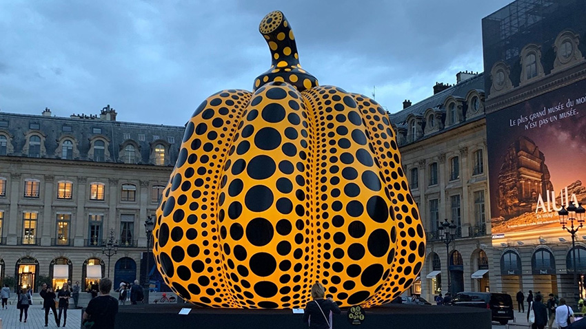 Yayoi Kusama's Giant Pumpkin at The Place Vendôme, Paris | Article on ArtWizard